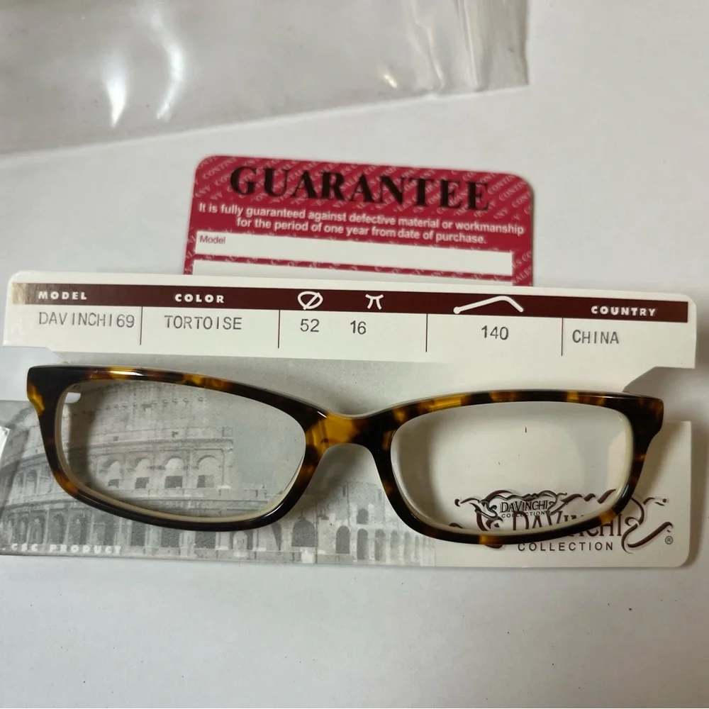DaVinci Tortoise Shell Eyeglasses frames - non-prescription